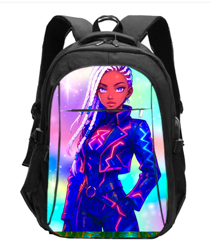 Graphic Custom Backpack Travel Cell Port Luggage Strap Backpack Large-capacity for Women Men Customize Casual Travel Laptop