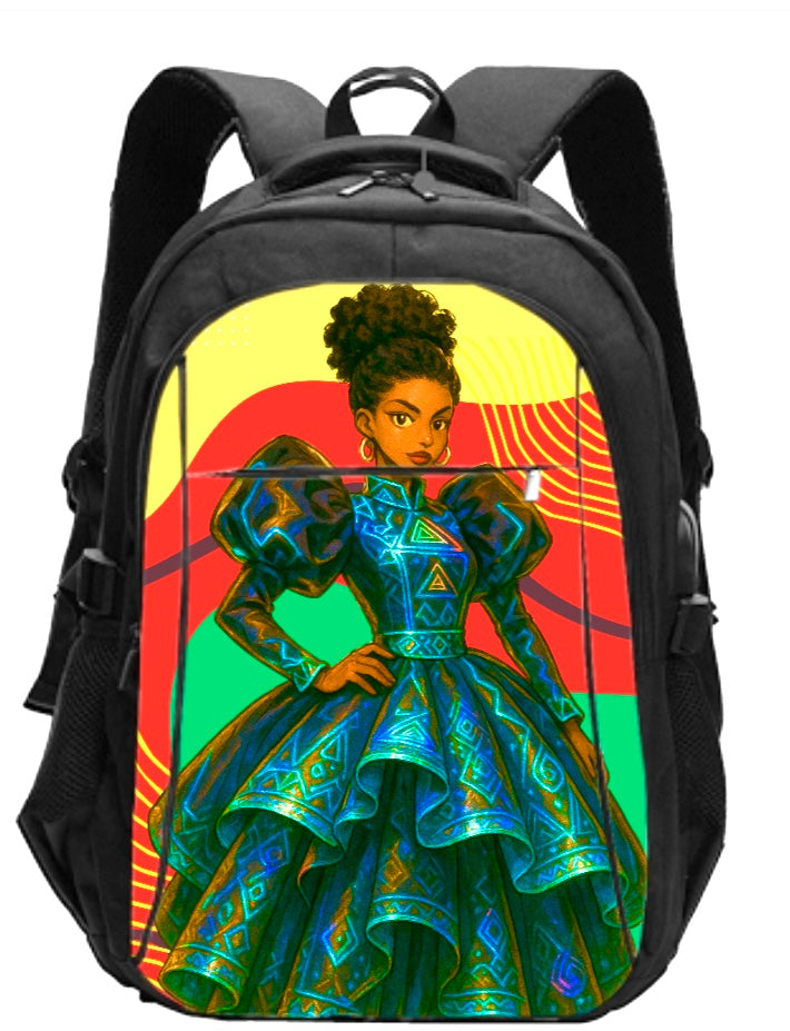 Graphic Custom Backpack Travel Cell Port Luggage Strap Backpack Large-capacity for Women Men Customize Casual Travel Laptop