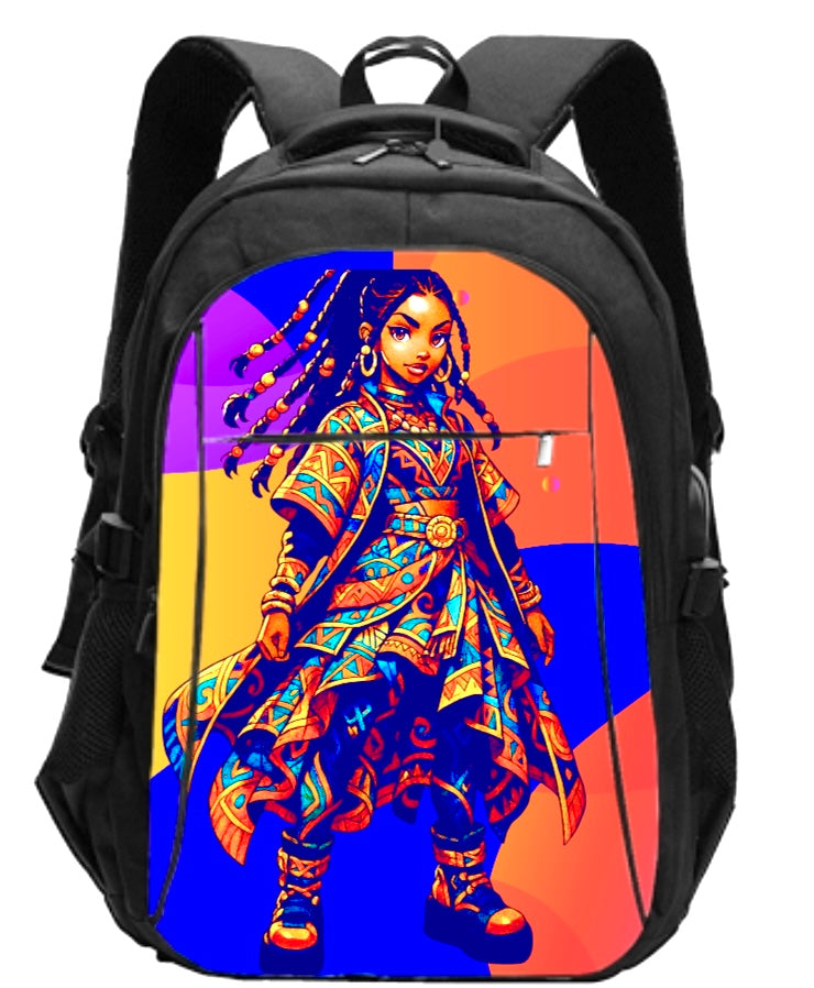 Graphic Custom Backpack Travel Cell Port Luggage Strap Backpack Large-capacity for Women Men Customize Casual Travel Laptop