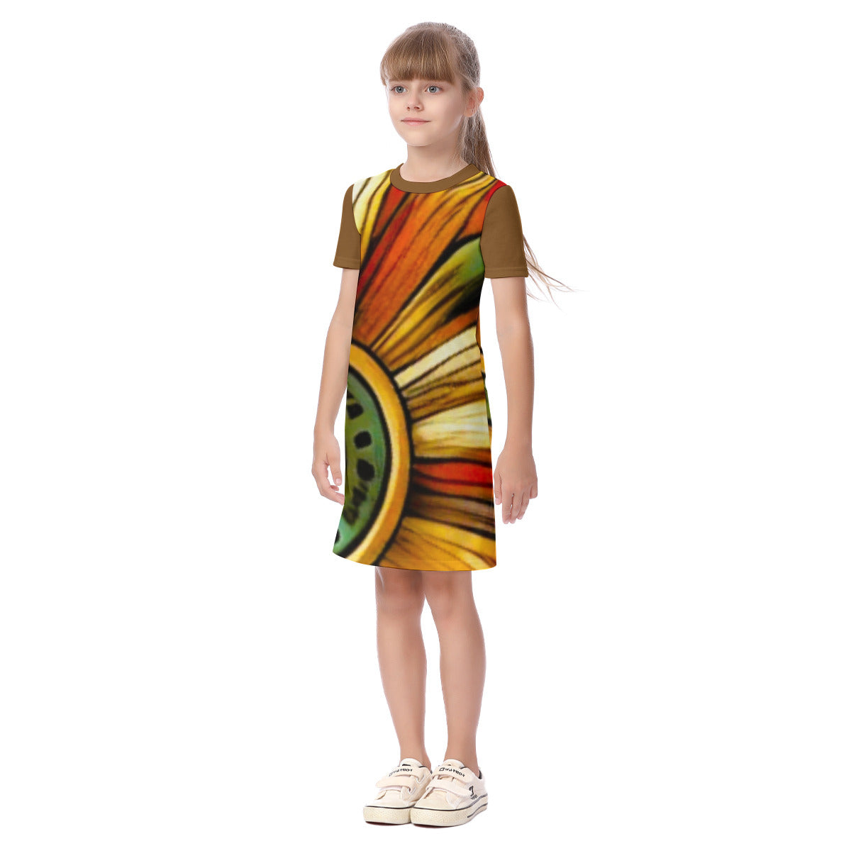 Kids Stripes Print Kid's Short Sleeve Dress