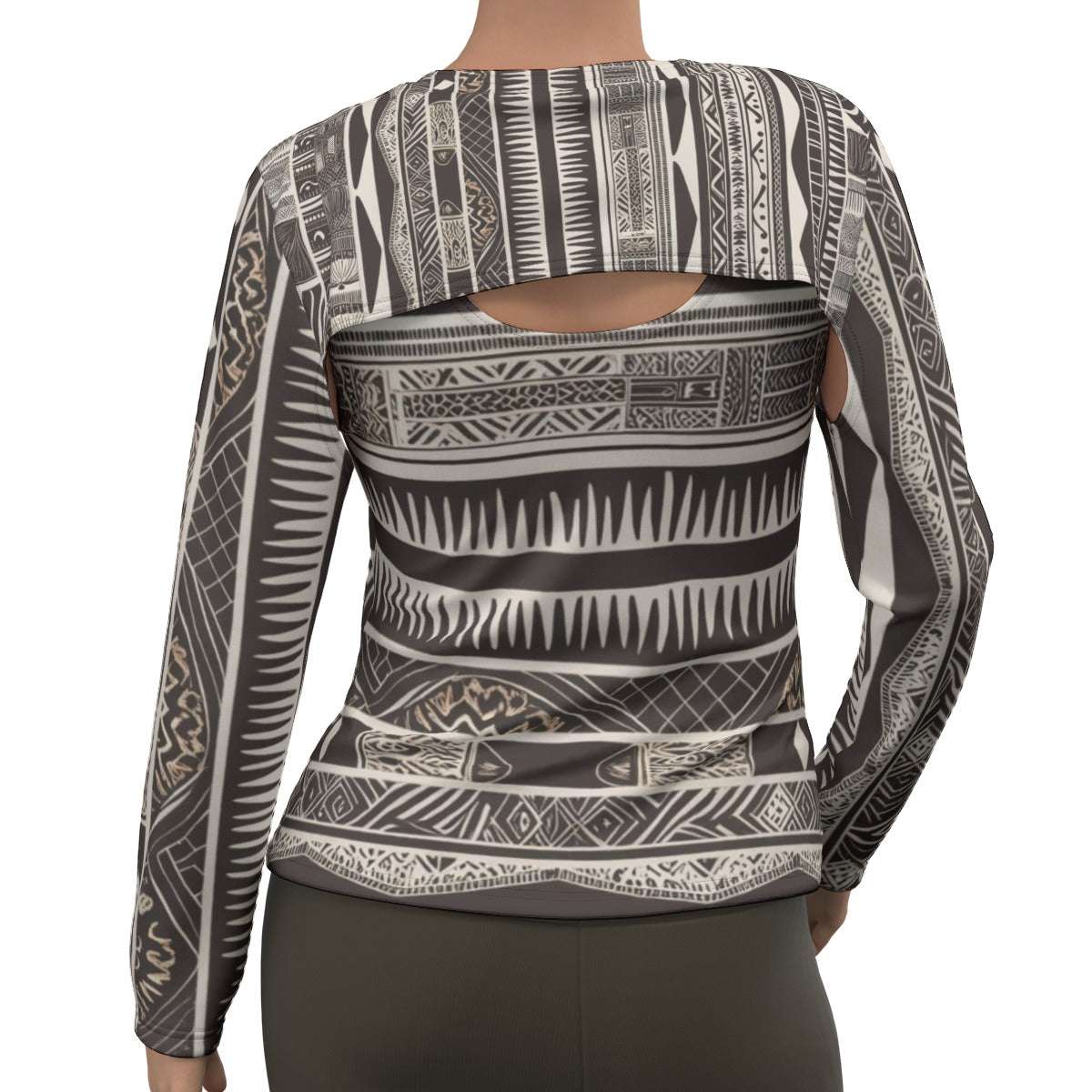 Striped African Print Women's Two-piece Sport Sweatshirt