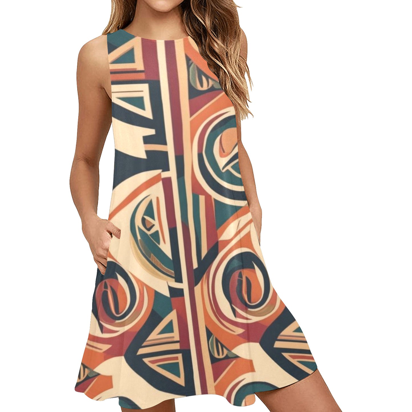 Women's Sleeveless A-Line Pocket Dress - 5 Styles