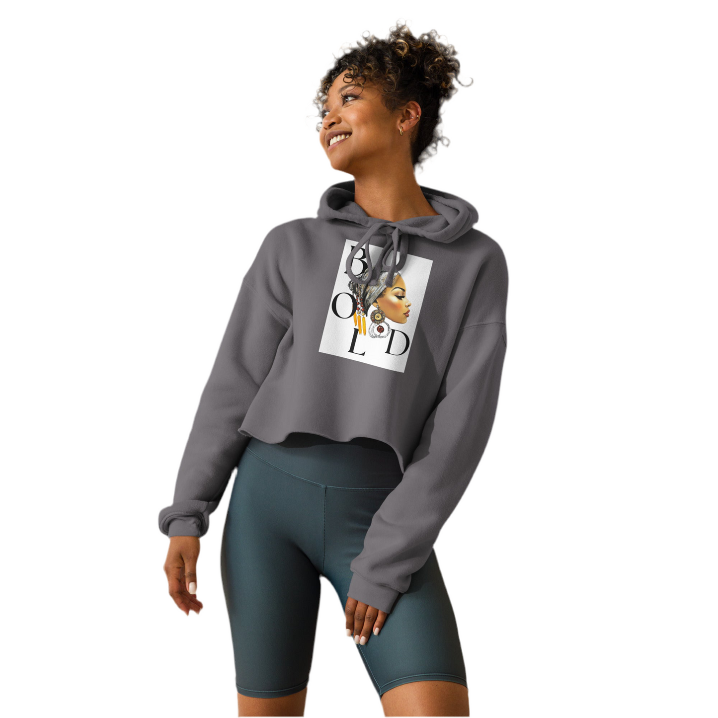 Bold Woman Crop Hoodie