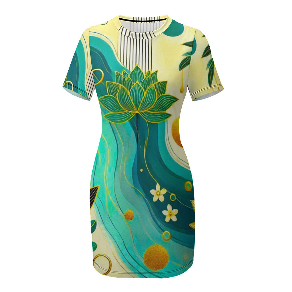 Crew Neck Short Sleeve Dress
