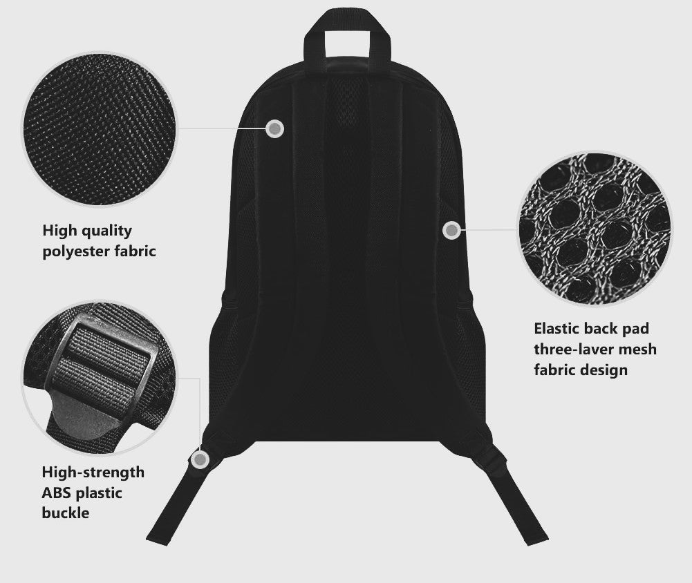 Graphic Custom Backpack Travel Cell Port  Luggage Strap Backpack Large-capacity for Women Men Customize Casual Travel Laptop